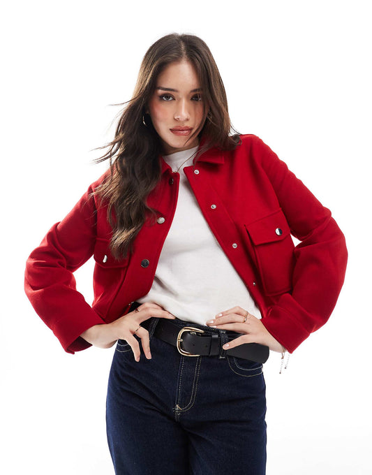Wool Look Trucker Jacket