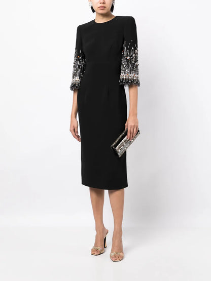 Bergman Crystal-Embellished Midi Dress