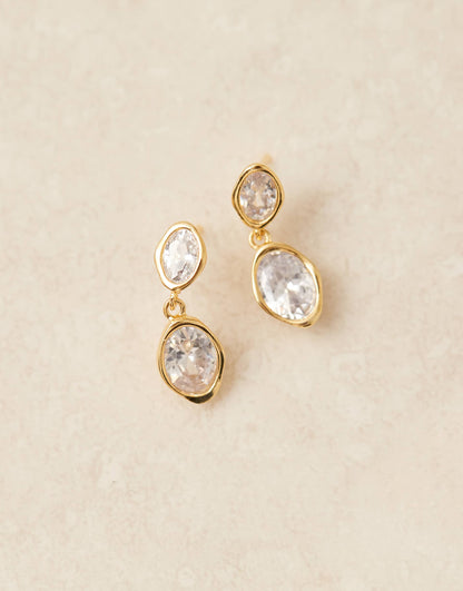 Crystal Double Drop Earrings