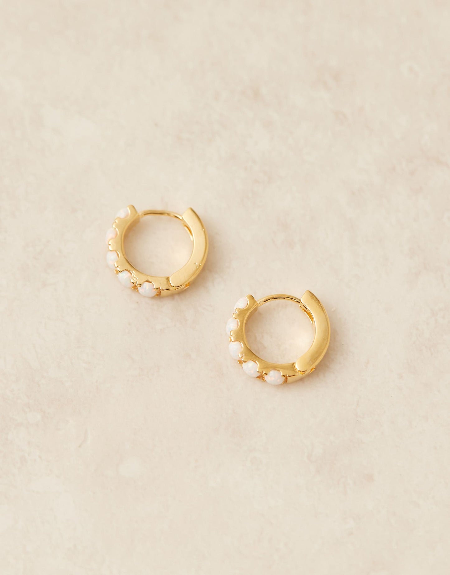 Chunky Opal Small Hoop Earrings