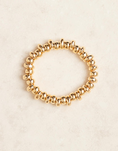 Polished Metal Nugget Stretch Bracelet