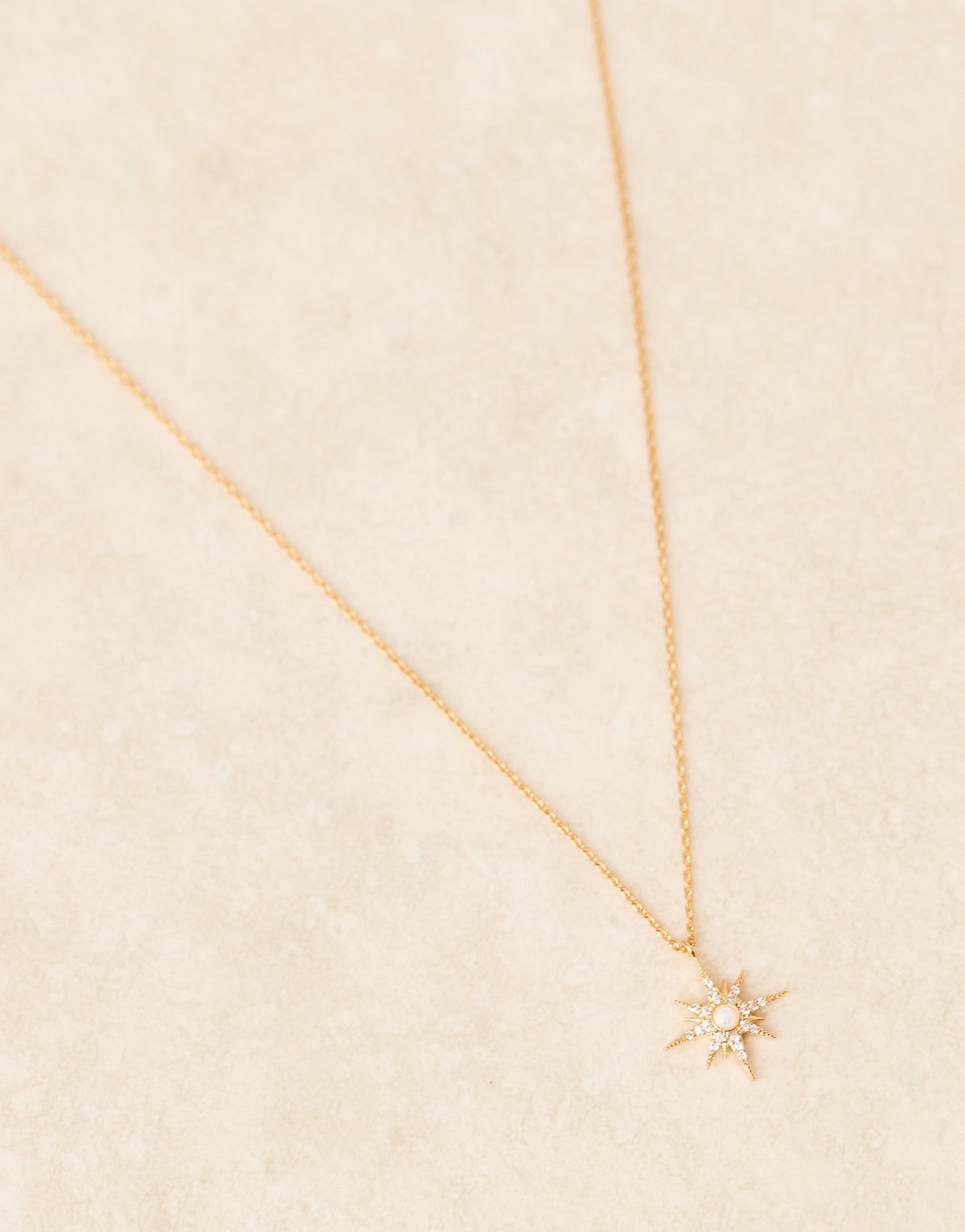Opal Starburst Charm Necklace