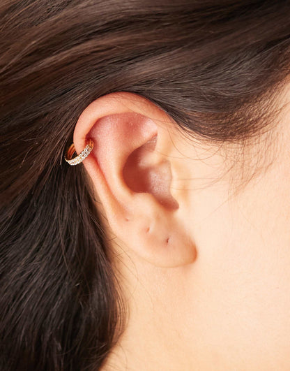 Double Pave Clicker Hoop Earrings