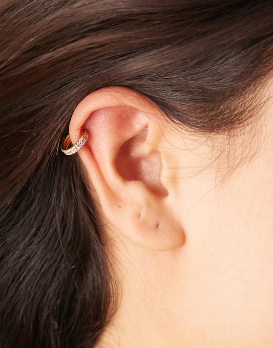 Double Pave Clicker Hoop Earrings