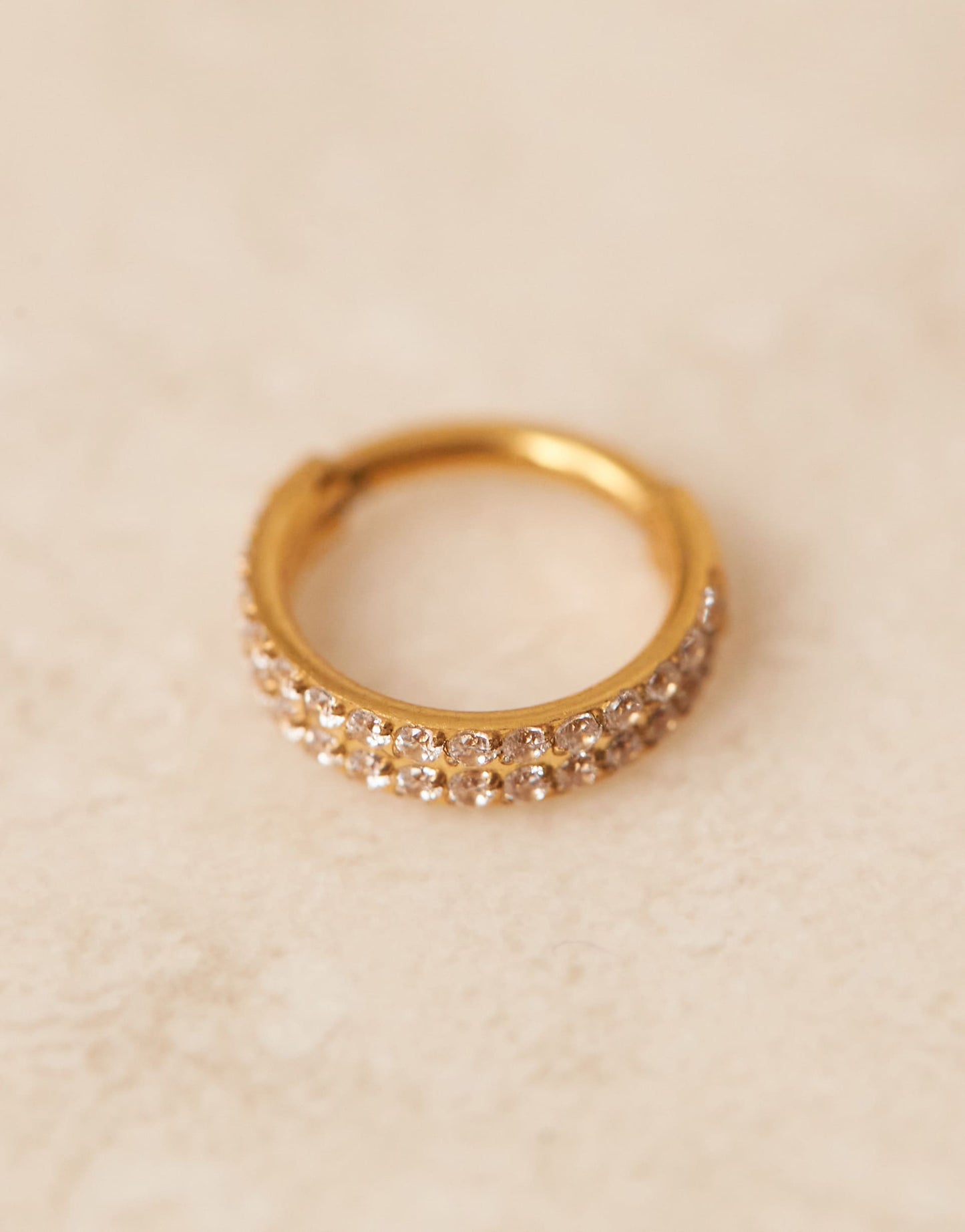 Double Pave Clicker Hoop Earrings