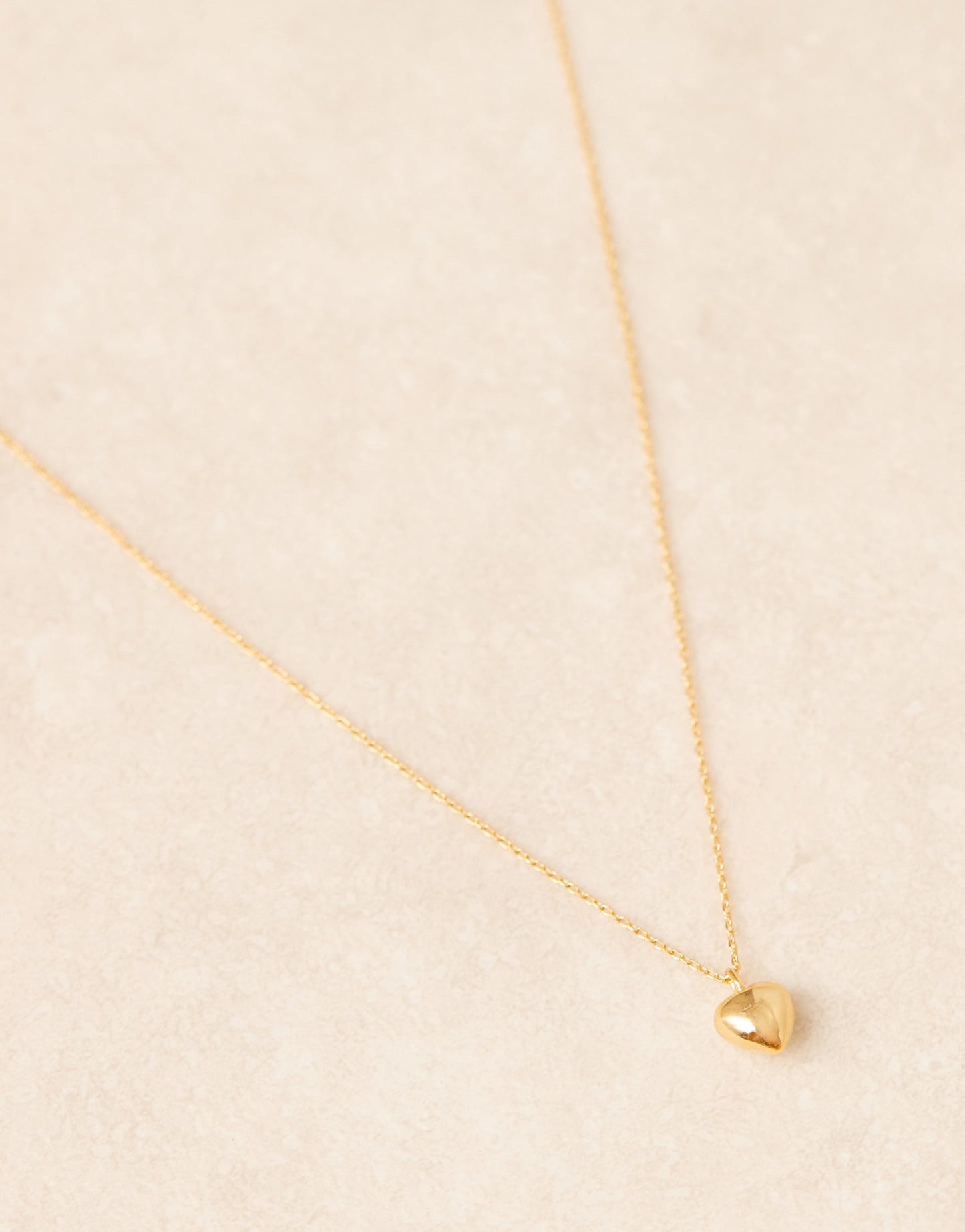 Domed Heart Charm Short Necklace