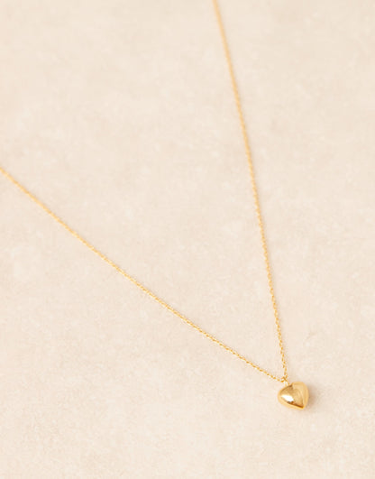 Domed Heart Charm Short Necklace