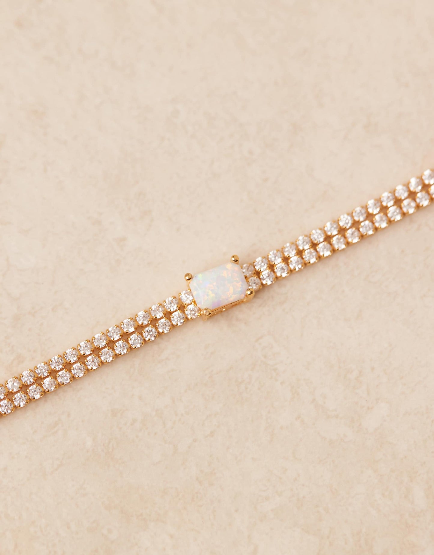 Opal & Crystal Double Row Tennis Bracelet