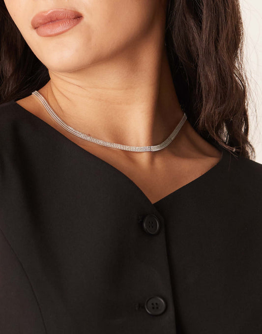 Flat Box Chain Necklace 16""