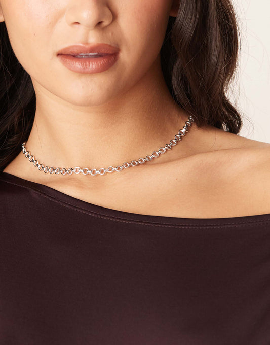 Open Circle Link Chain Necklace 18""
