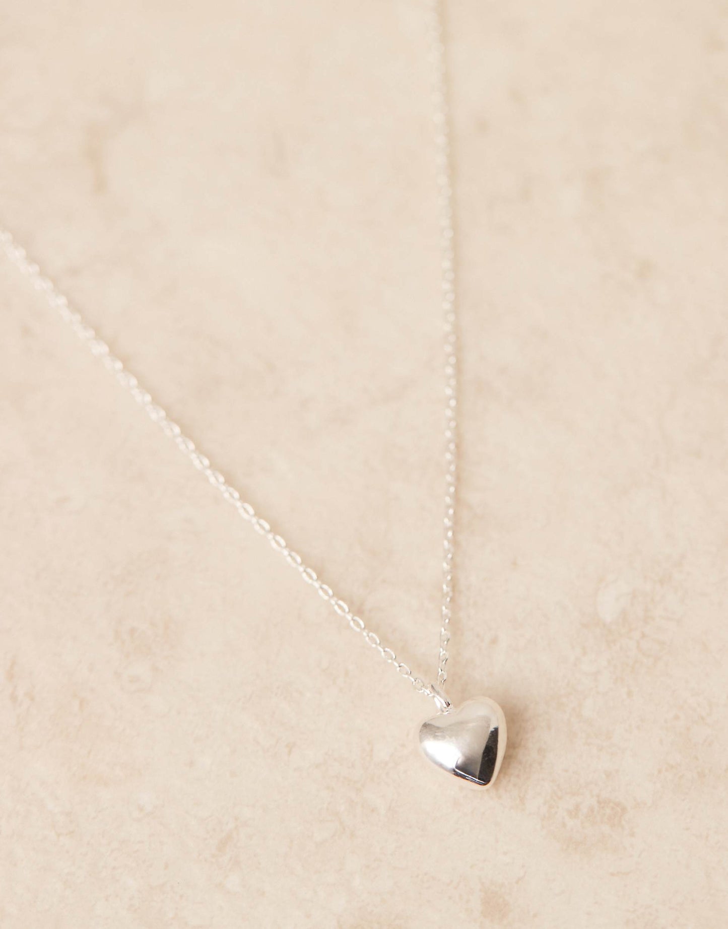 Domed Heart Charm Short Necklace