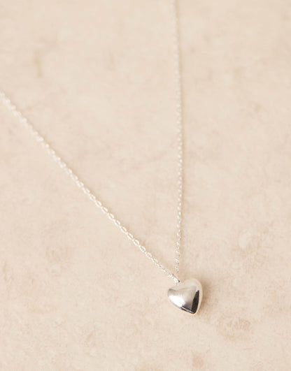 Domed Heart Charm Short Necklace