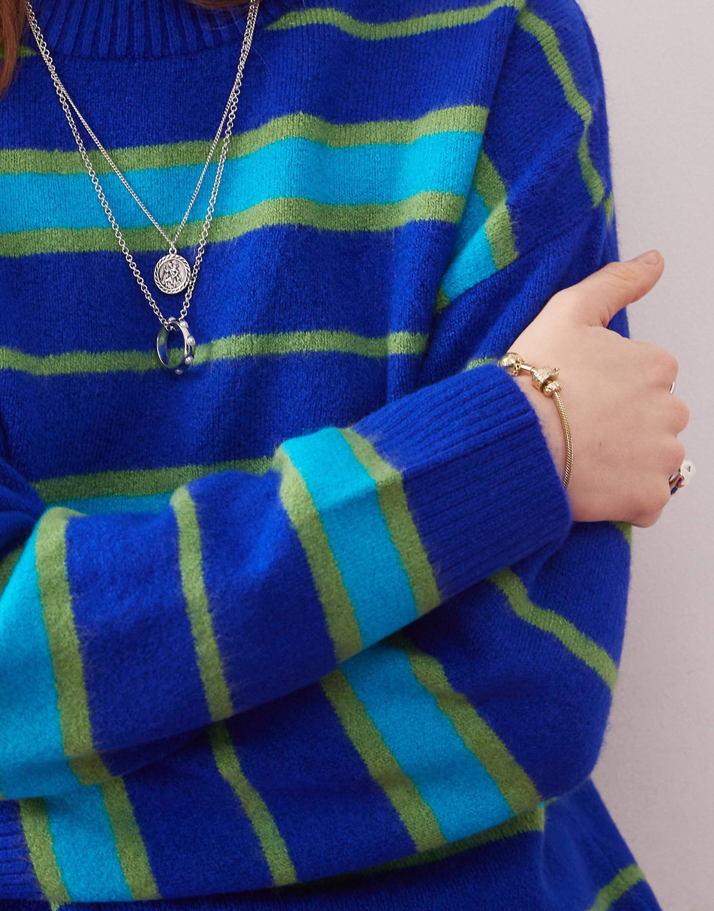 Unisex Fluffy Striped Knitted Jumper