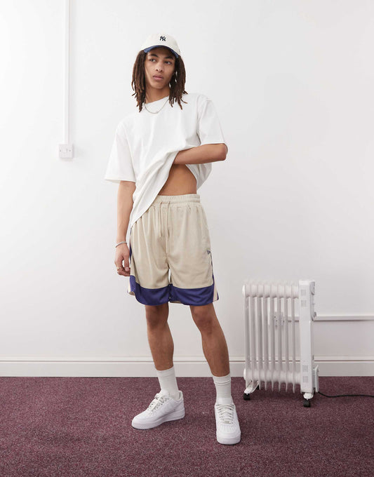 Contrast Panel Mesh Short