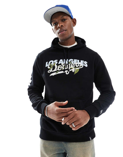 La Dodgers Floral Embroidered Logo Hoodie