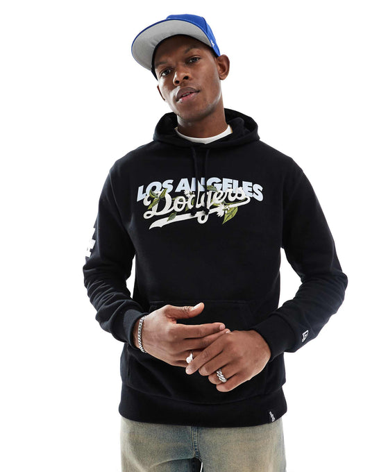 La Dodgers Floral Embroidered Logo Hoodie