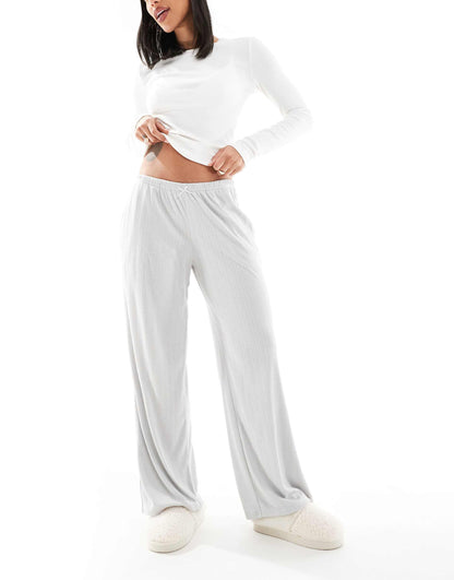 Nightwear Ribbed Baggy Trouser