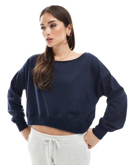 Off Shoulder Boyfriend Sweat Top