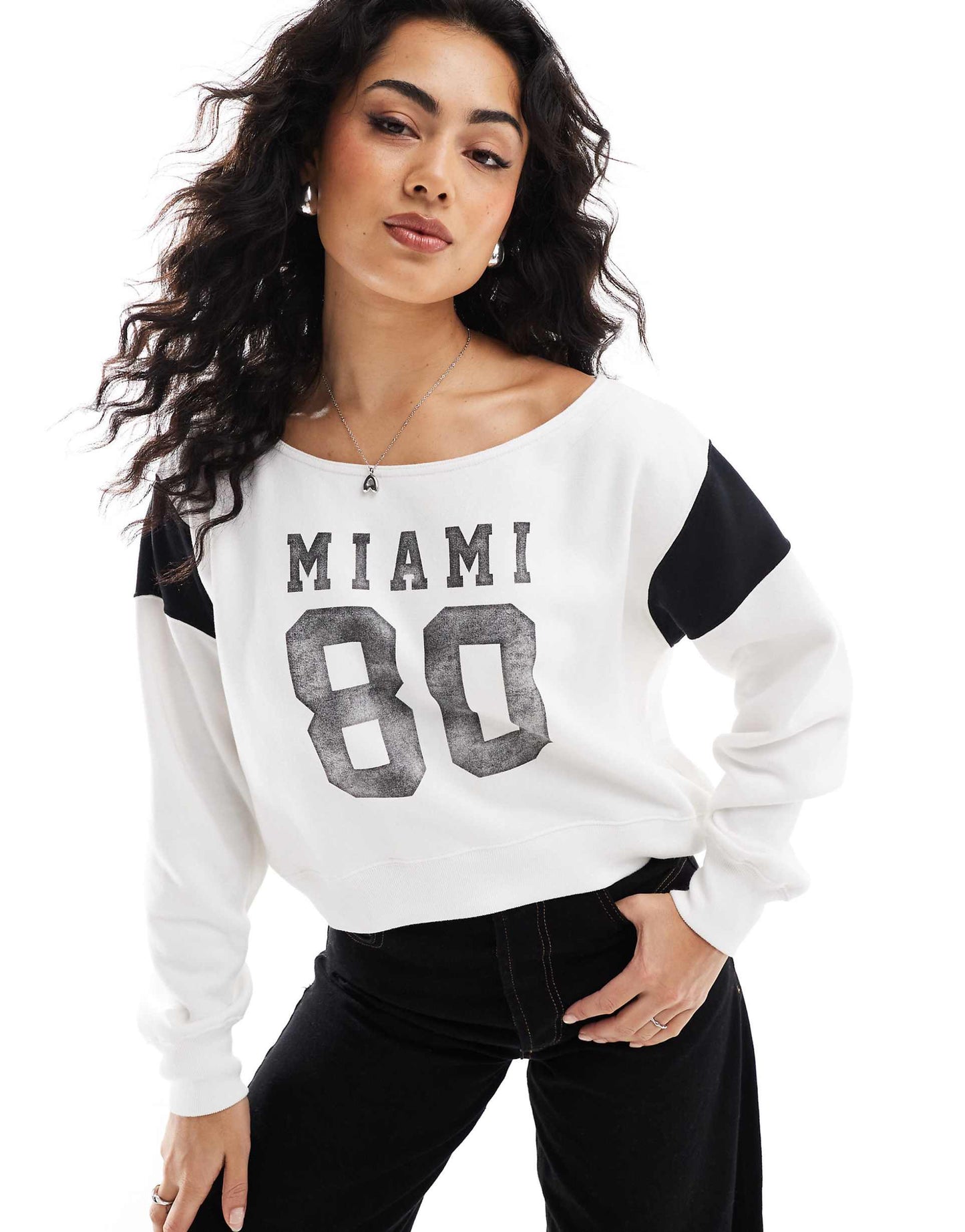 Cropped Off The Shoulder Miami Jumper