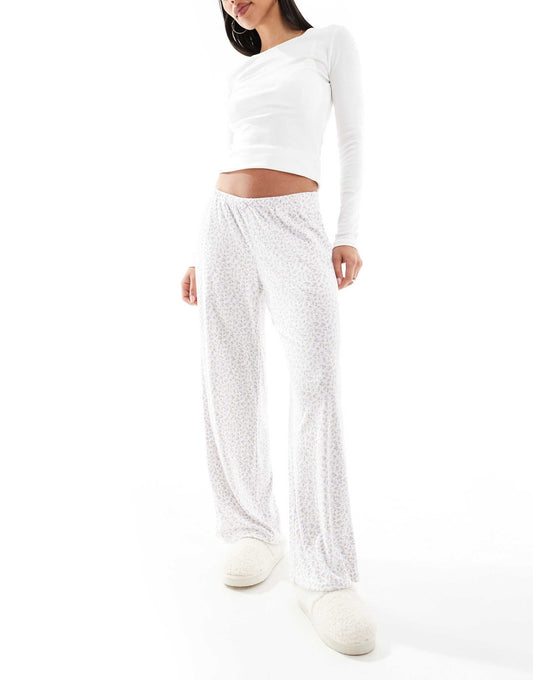 Nightwear Ribbed Baggy Trouser