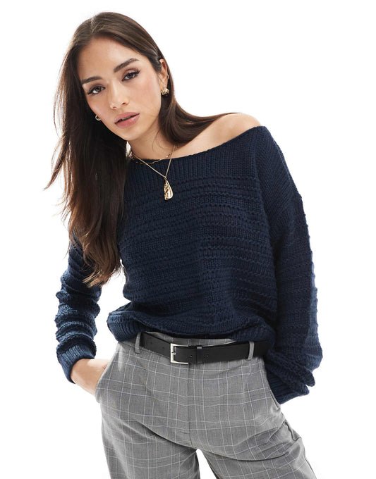 Slouchy Off Shoulder Knit