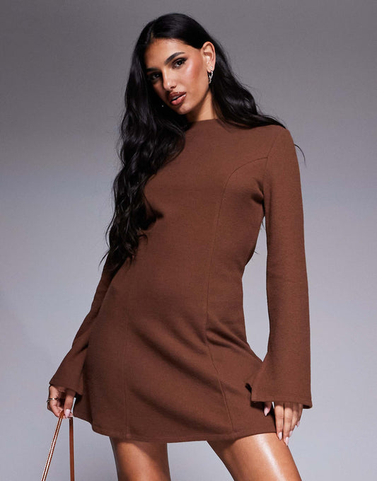 Supersoft Grown On Neck Fit And Flare Mini Dress