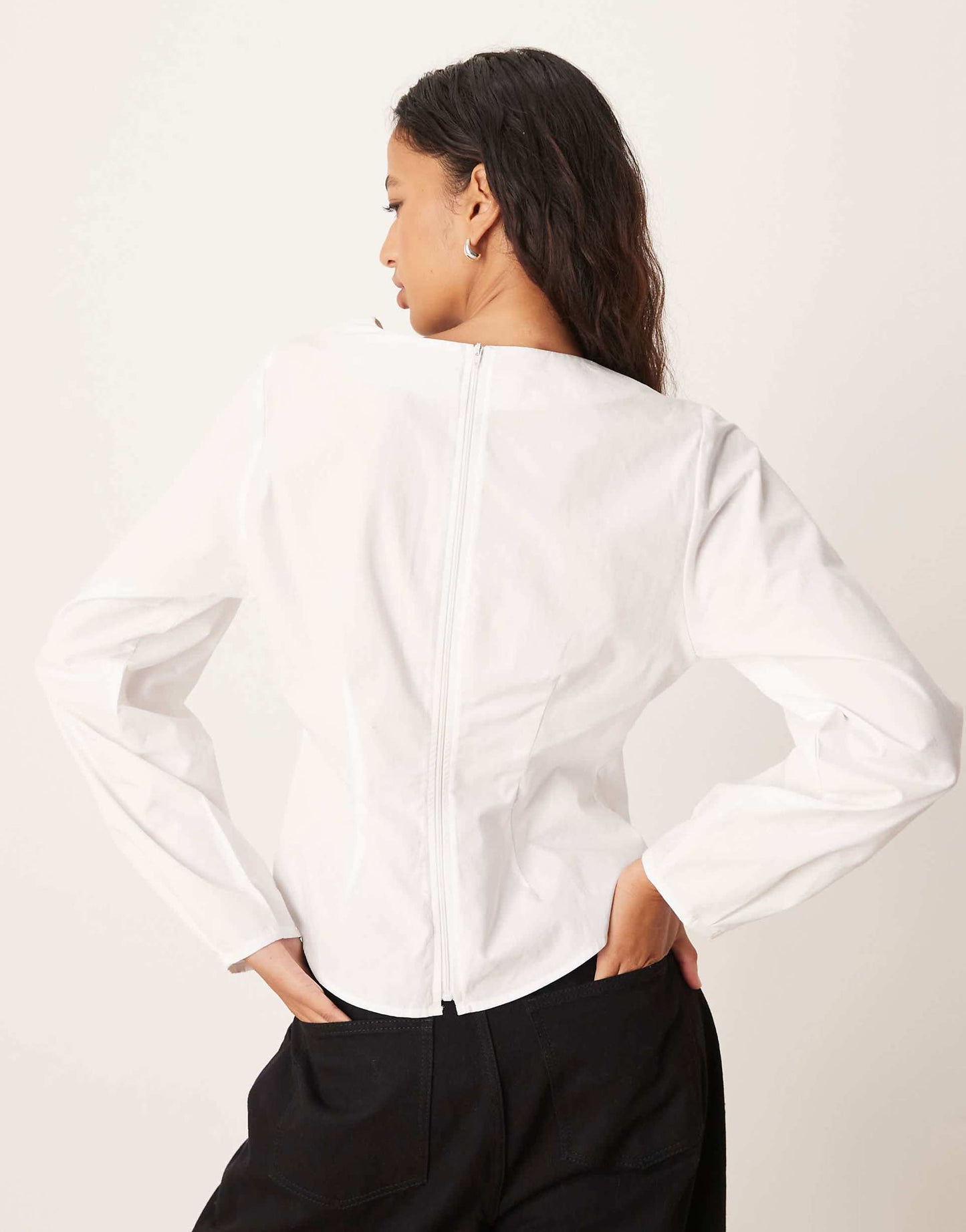 Poplin Cocoon Sleeve Fitted Shirt