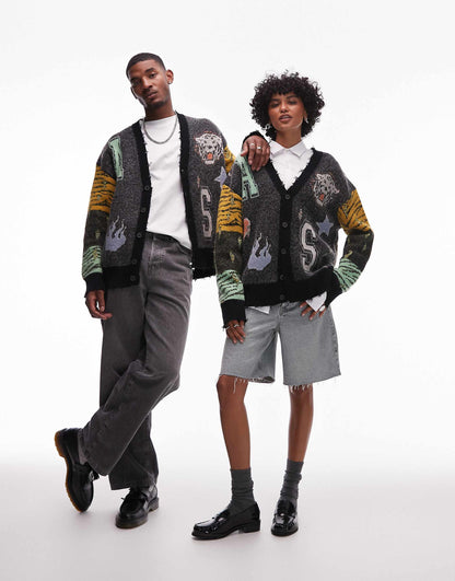 Akki Unisex Collegiate Graphic Cardigan