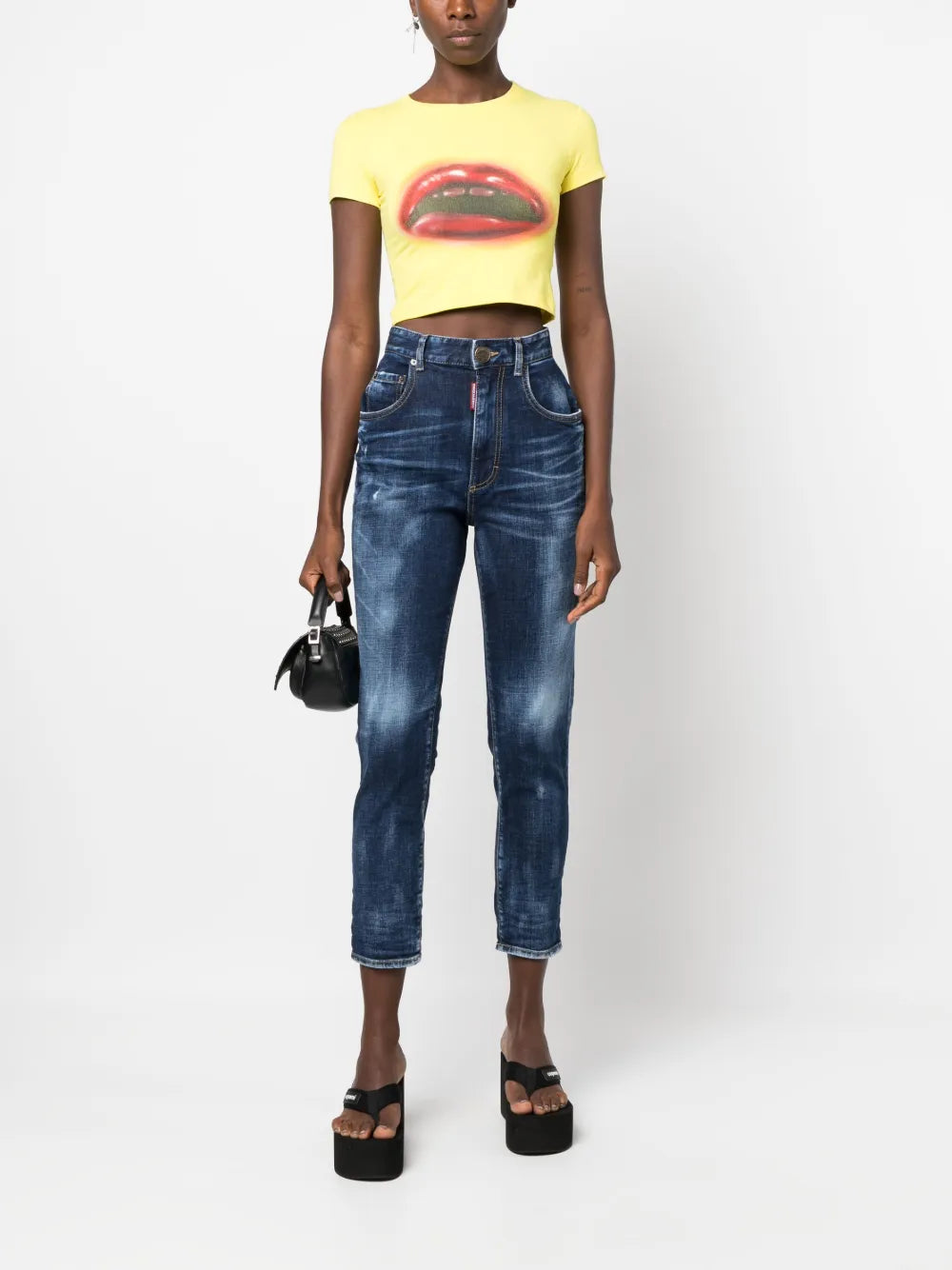 High-Waist Cropped Jeans