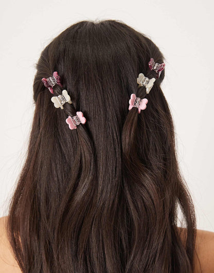 6 Pack Tiny Flower Hair Claws