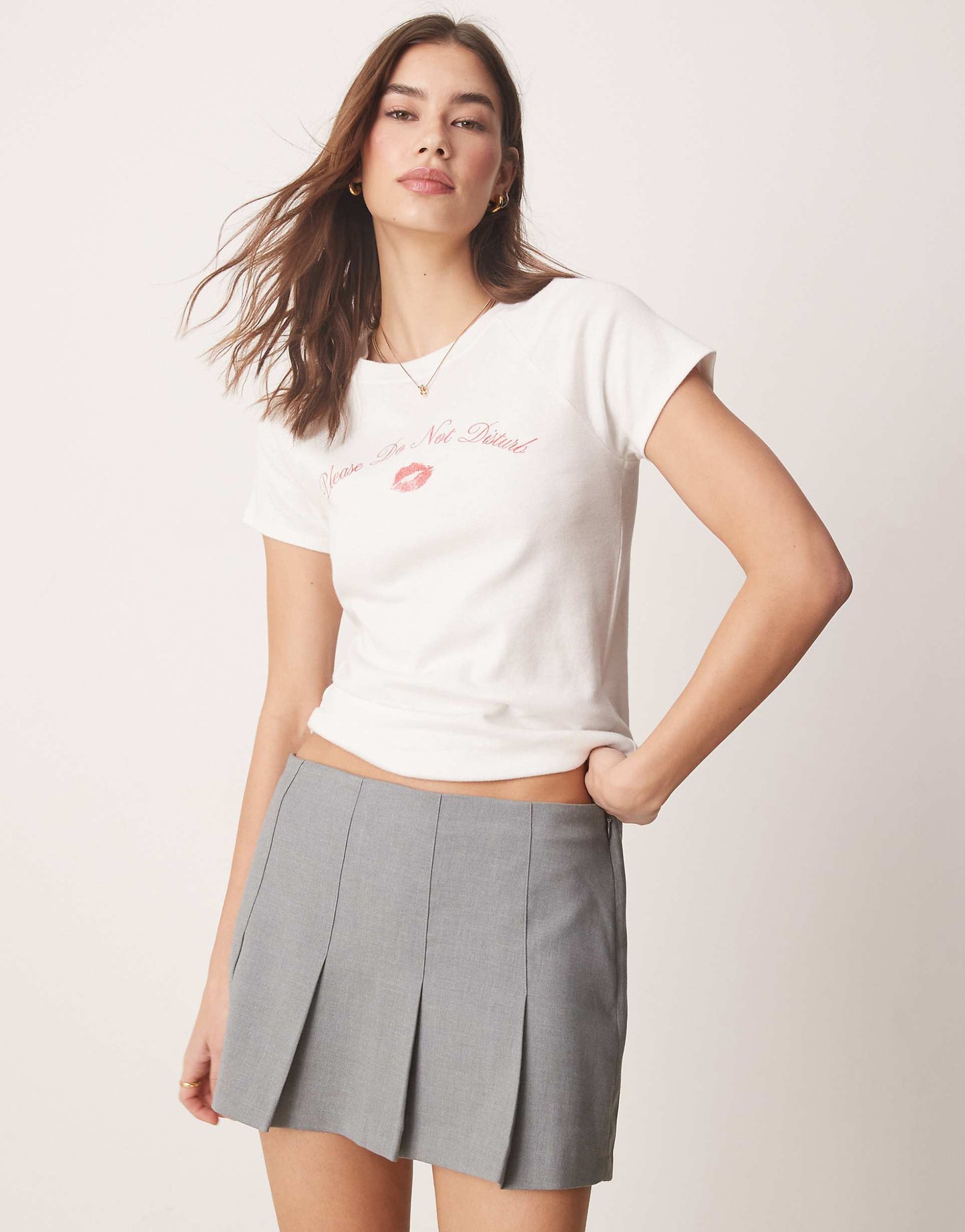 Raglan T-Shirt With Lipstick Chest Print