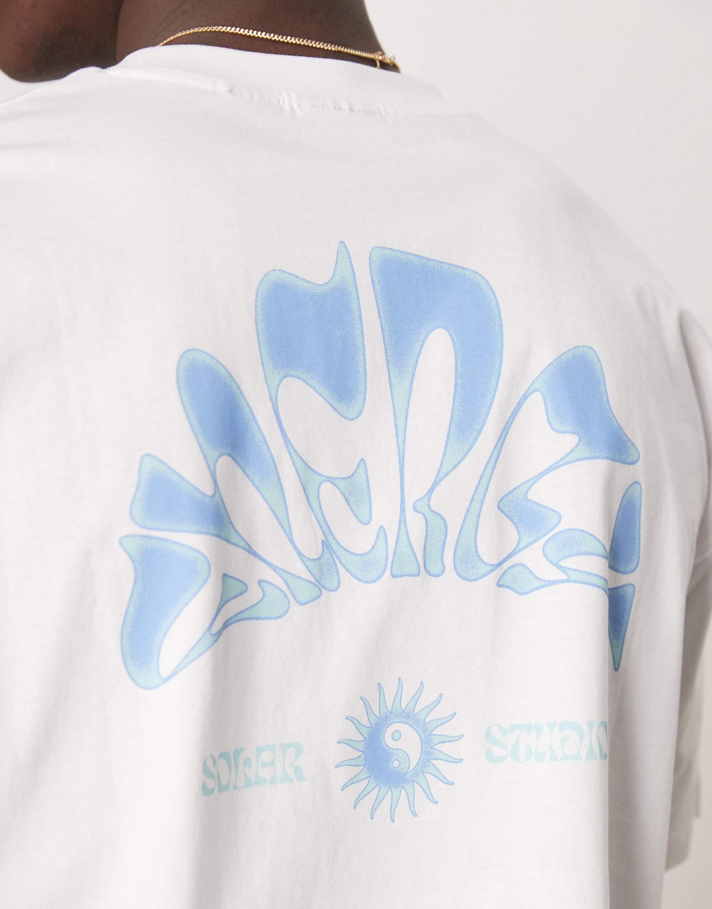 Boxy Oversized T-Shirt With Celestial Graphic
