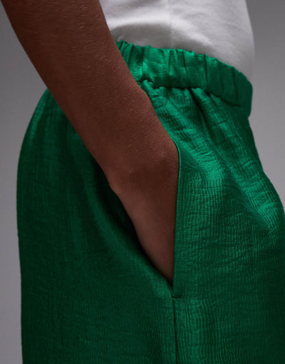 Textured Satin Straight Leg Drawcord Trouser