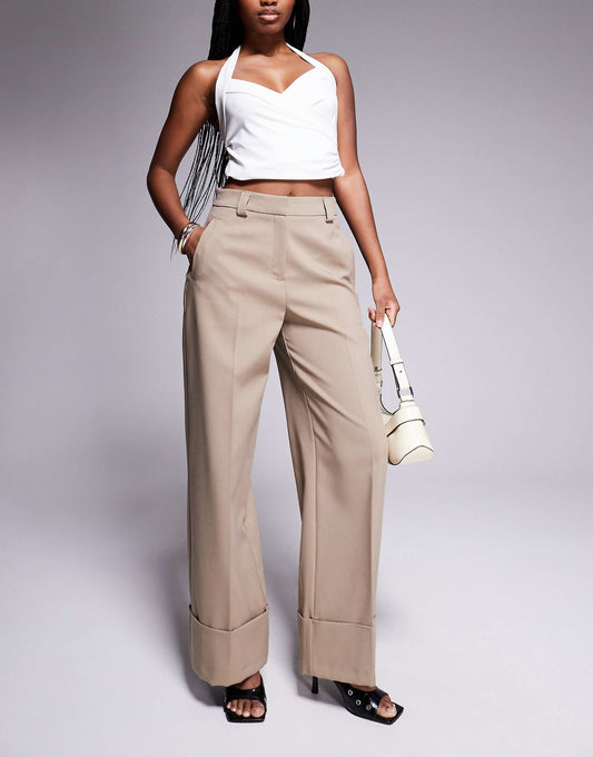 Wide Leg Pleated Trouser