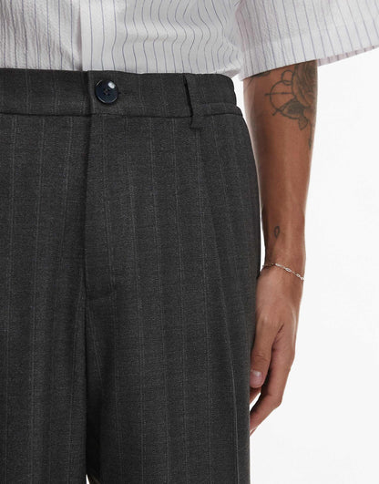 Pinstripe Wide Leg Trousers