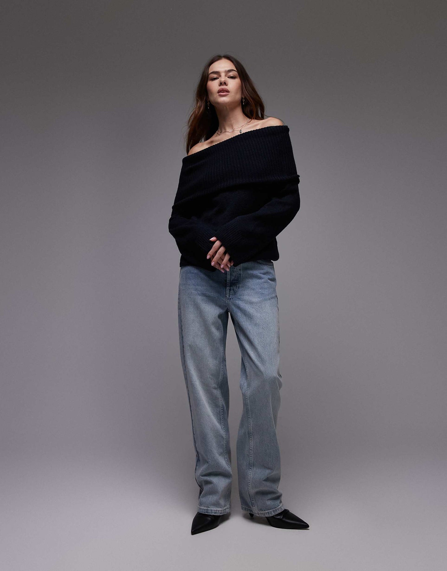 Knitted Off The Shoulder Top