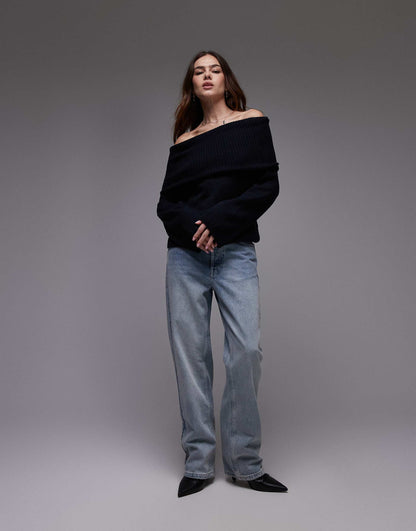 Knitted Off The Shoulder Top
