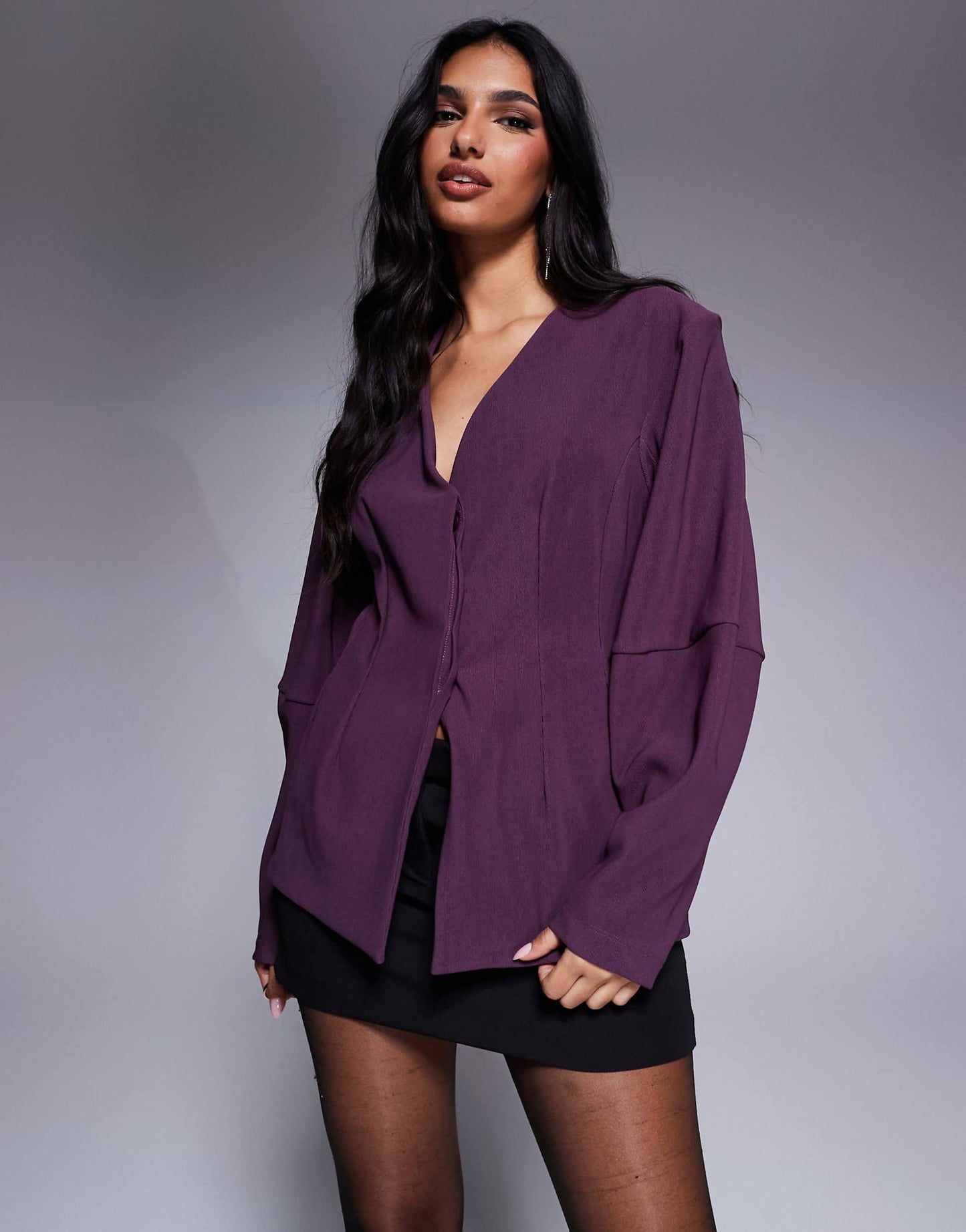 Long Line Jersey Blazer Top