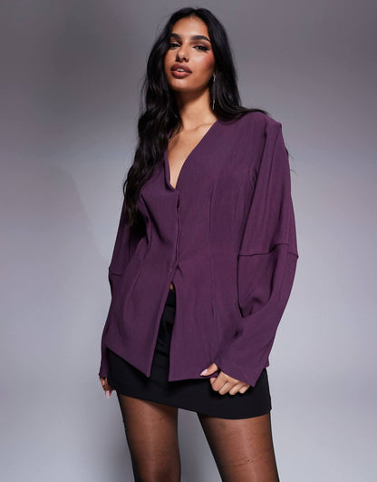 Long Line Jersey Blazer Top