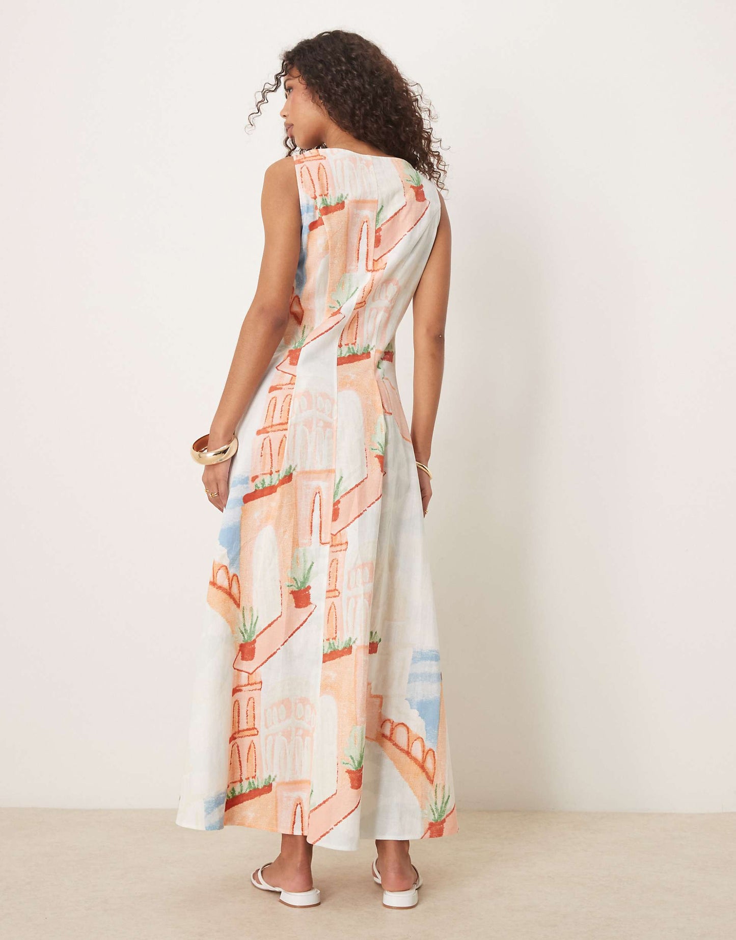 Slash Neck Button Down Waistcoat Maxi Dress