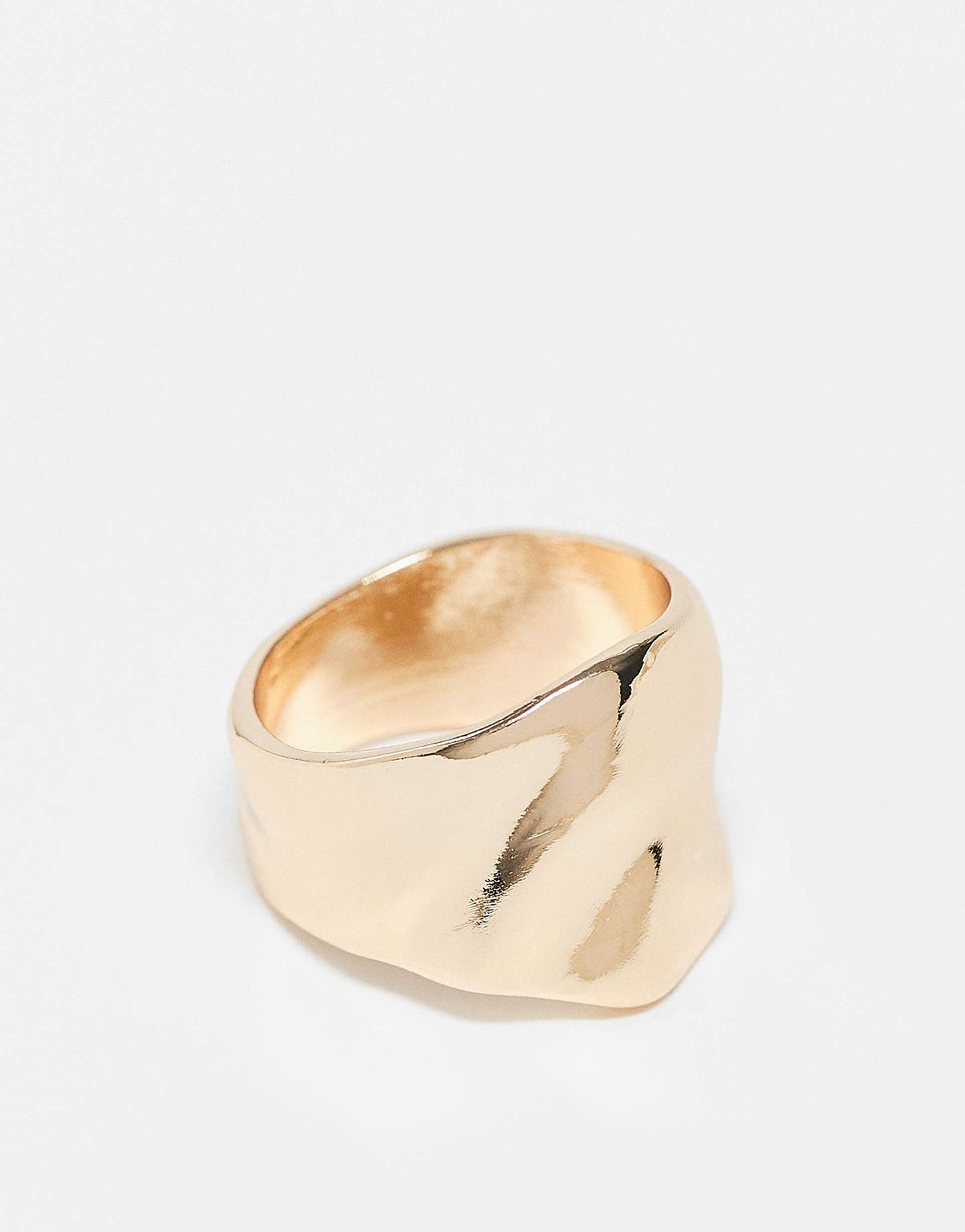 Curve Ring With Hammered Texture