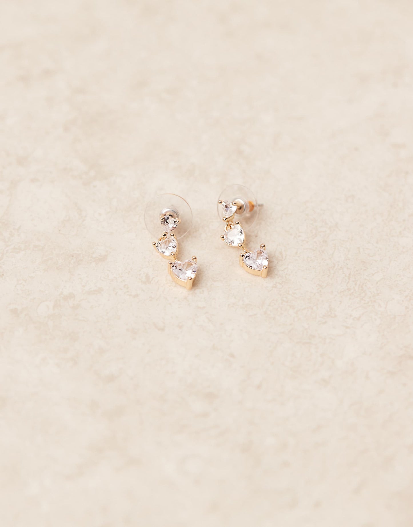 Drop Earrings With Cubic Zirconia Heart Crystal Detail