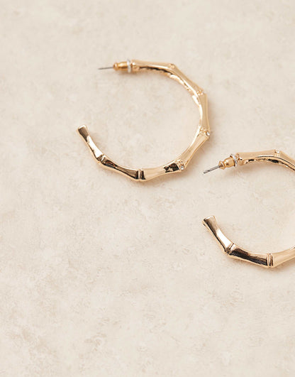 41Mm Hoop Earrings With Bamboo Detail