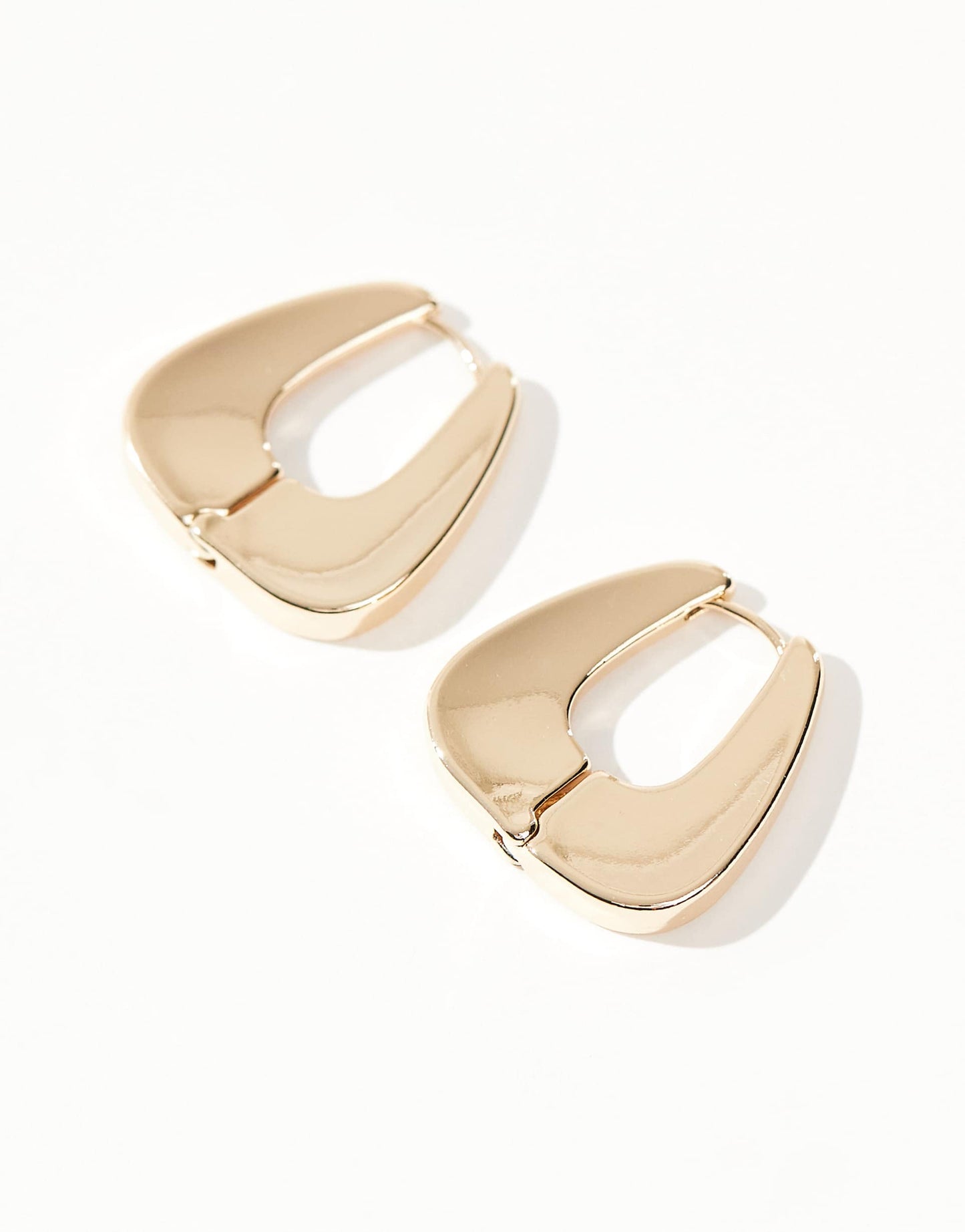 Hoop Earrings With Clicker Squared Off Detail