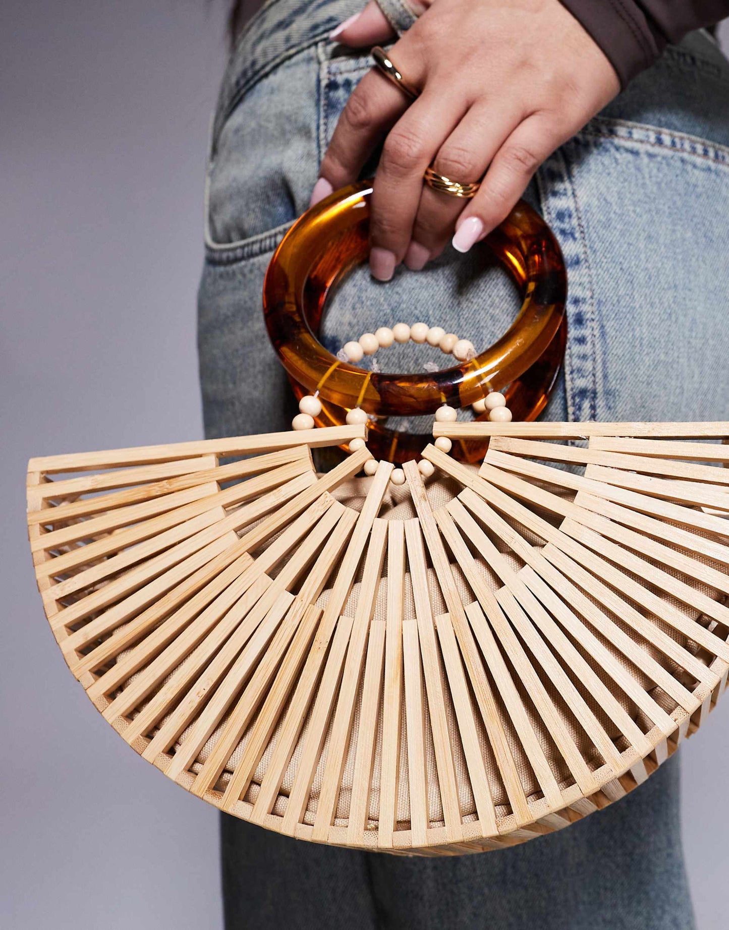 Wooden Basket Bag