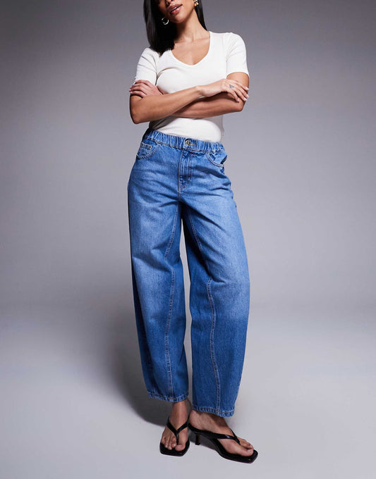 Elasticated Barrel Jeans