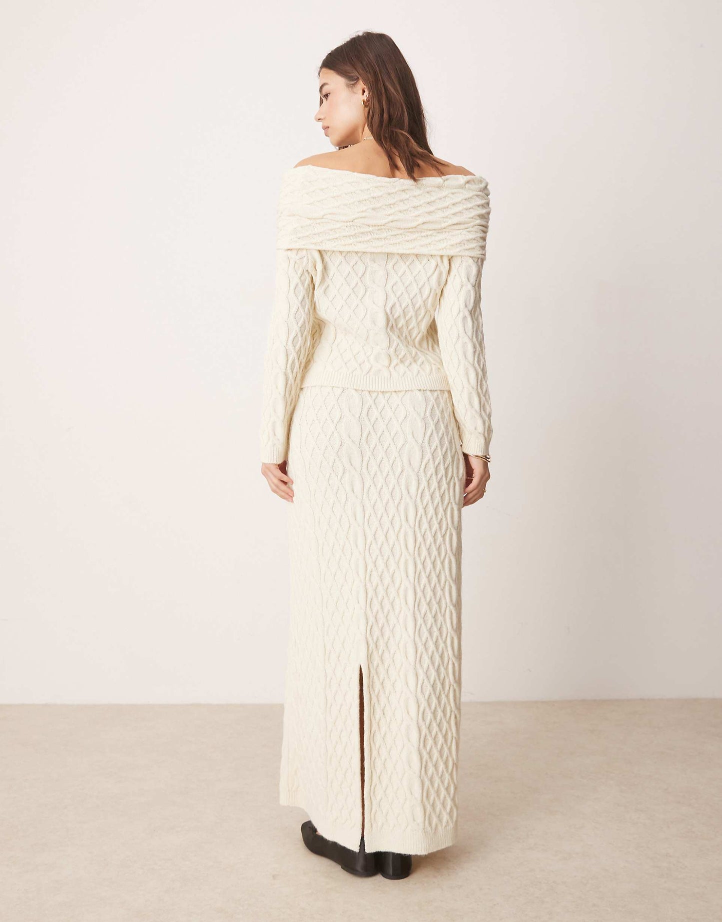 Cable Knit Maxi Skirt Co Ord