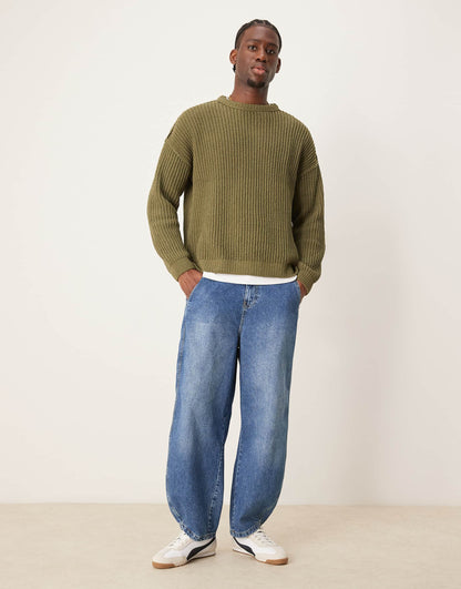 Barrel Fit Jeans With Ads Logo