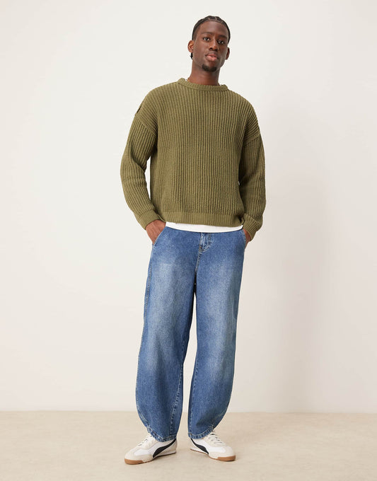 Barrel Fit Jeans With Ads Logo