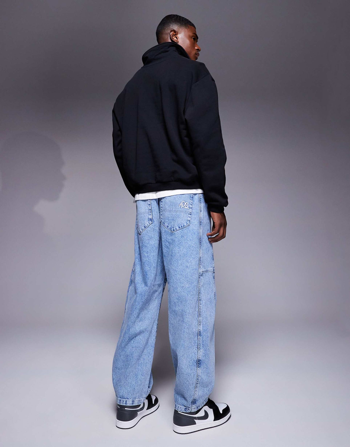 Elasticated Barrel Fit Jeans With Ads Logo